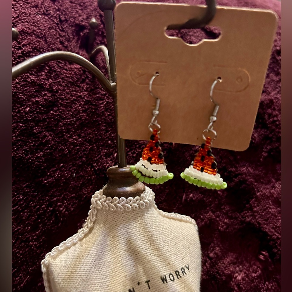 Handmade watermelon earrings